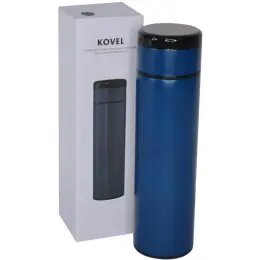 Kovel Giftology Double Walled Insulated Flask with Temperature Lid Navy Gift Box